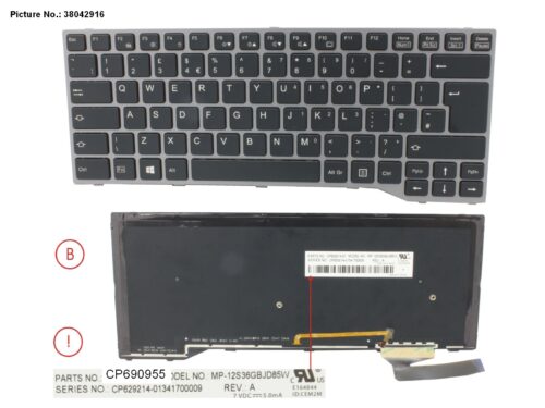 Fujitsu Lifebook Keyboard FUJ:CP690955-XX Backlit Fujitsu Lifebook Keyboard FUJ:CP690955-XX Backlit