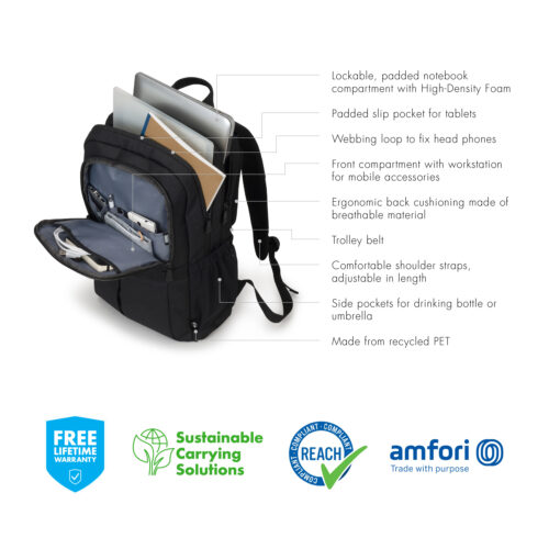 Dicota Eco Backpack SCALE 13-15.6", Black