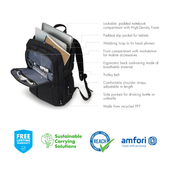 Dicota Eco Backpack SCALE 13-15.6", Black