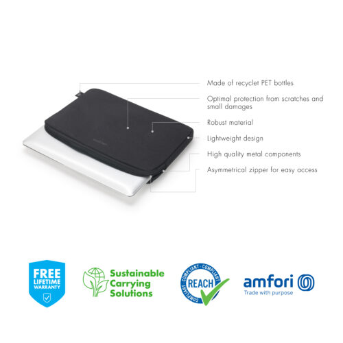 D31826-RPET-9 Dicota Eco Sleeve BASE 13-13.3", Black