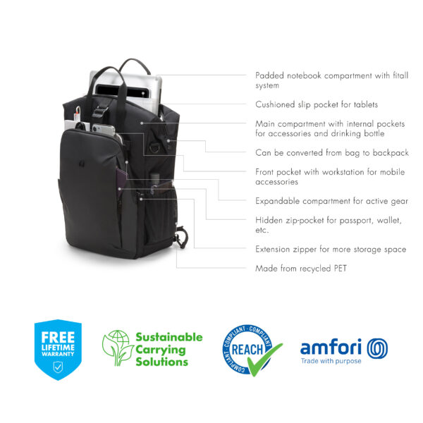 Dicota Backpack Eco Dual GO for Microsoft Surface