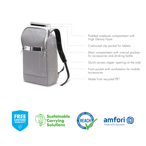 Dicota Eco Backpack MOTION 13 - 15.6" Blue Denim